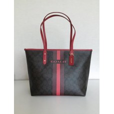 COACH 38405 VARSITY STRIPE CITY ZIP TOTE IN SIGNATURE